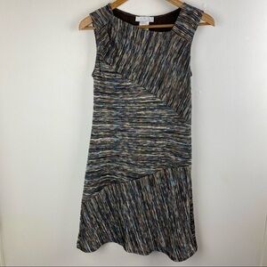 Papillon Blanc Asymmetrical Neckline Knit Dress